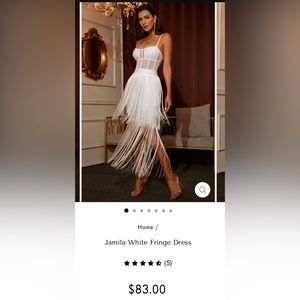 Sesidy white fringe dress NWT